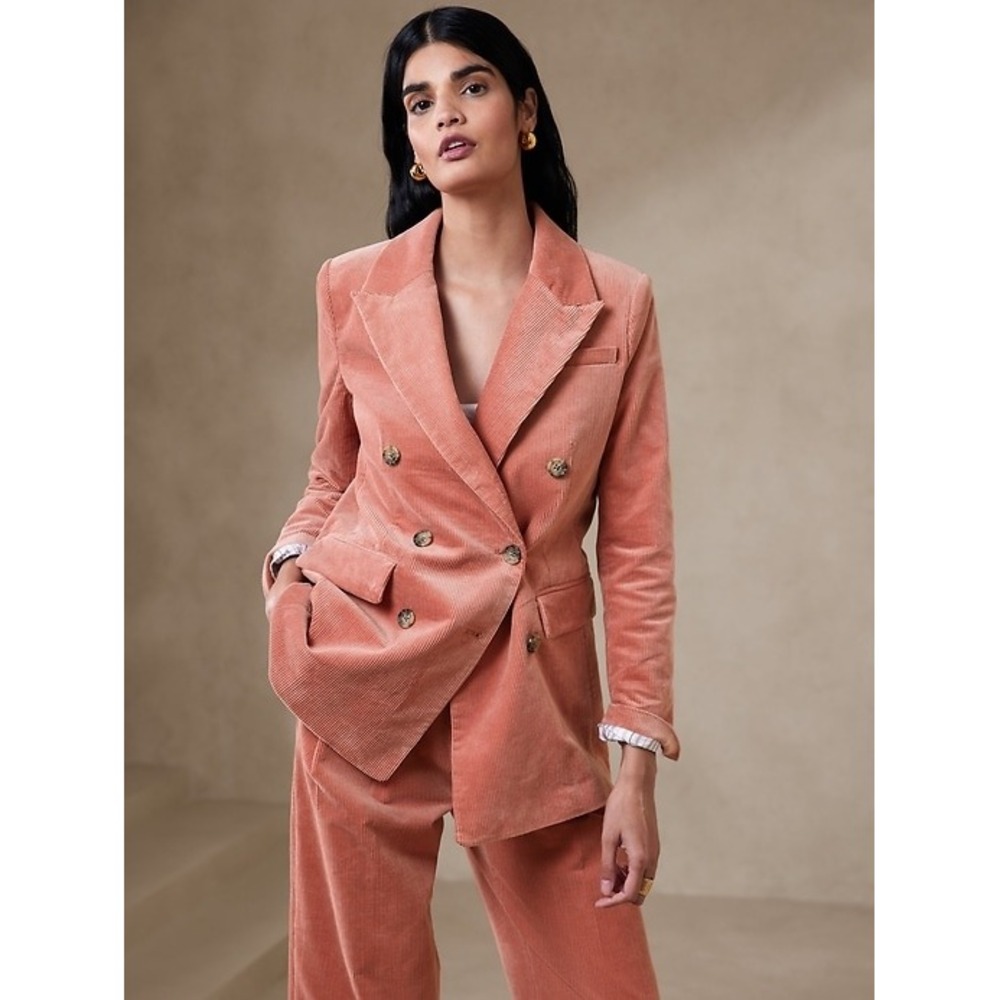 Banana Republic Rivoli Oversized Pink Corduroy Blazer NWT Preppy Old Money 14P